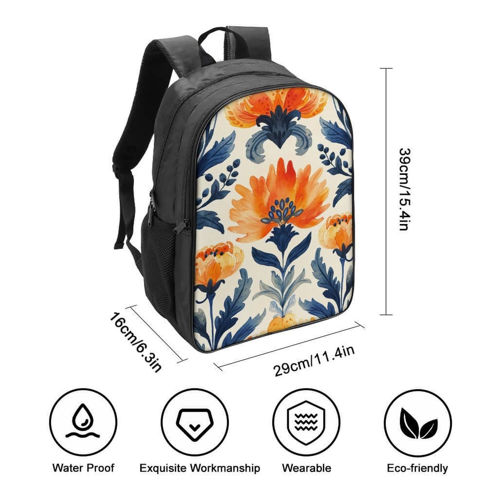 Рюкзак DPEOANEBN Flower 3D, дитячий, великий, для дівчаток, шкільний, подарунки, 40x28x16 см, фото №2