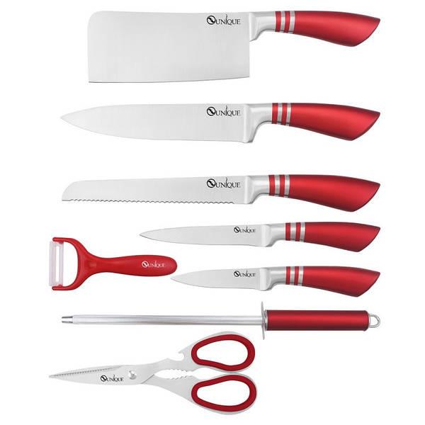 Набор ножей с подставкой из нержавеющей стали UNIQUE UN-1832 9 предметов, фото №1 Набор ножей с подставкой из нержавеющей стали UNIQUE UN-1832 9 предметов, фото №1