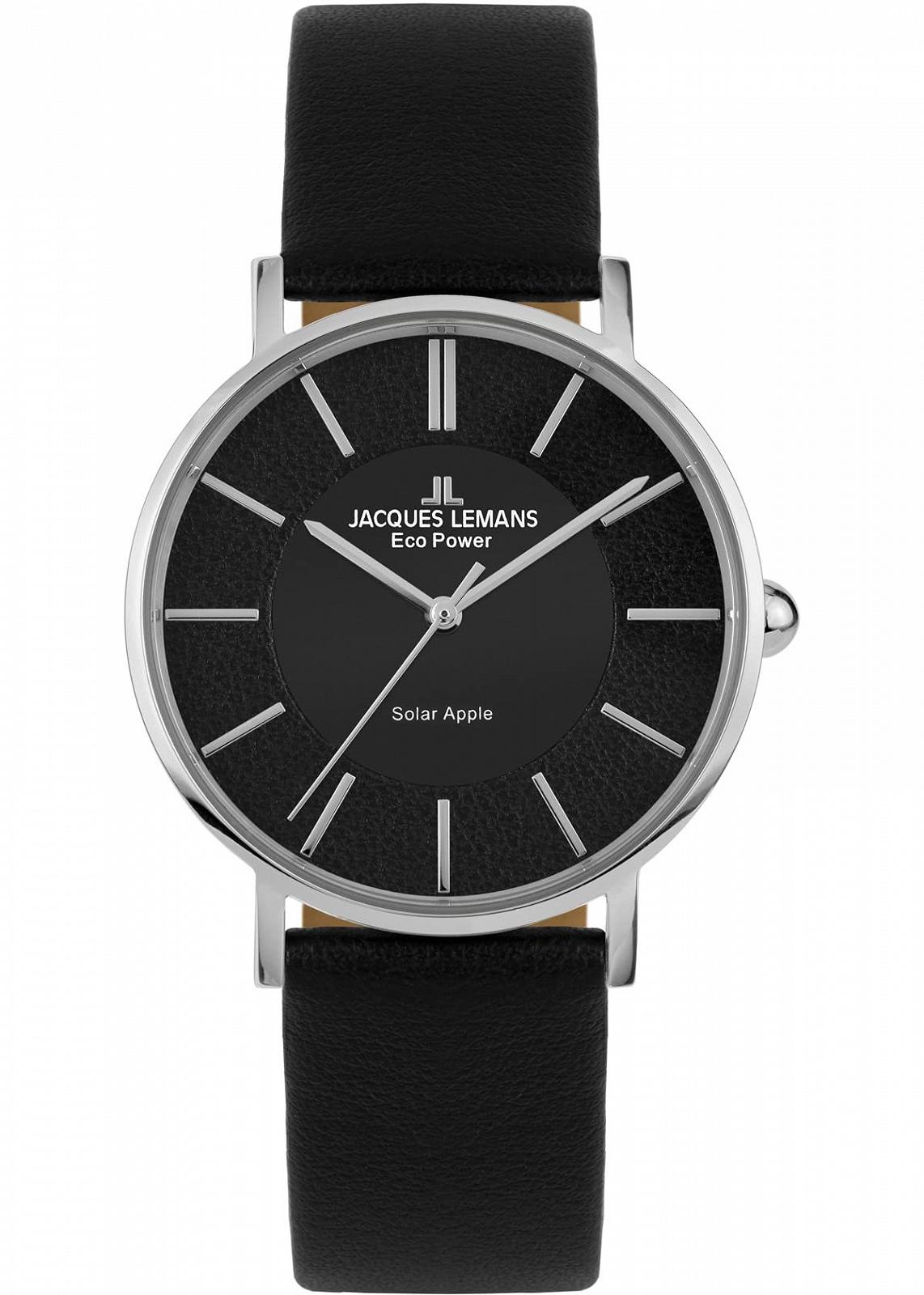 Женские часы JACQUES LEMANS Eco Power, корпус из нержавеющей стали, ремешок из яблочной кожи, модель 1-2113, фото №1 Женские часы JACQUES LEMANS Eco Power, корпус из нержавеющей стали, ремешок из яблочной кожи, модель 1-2113, фото №1