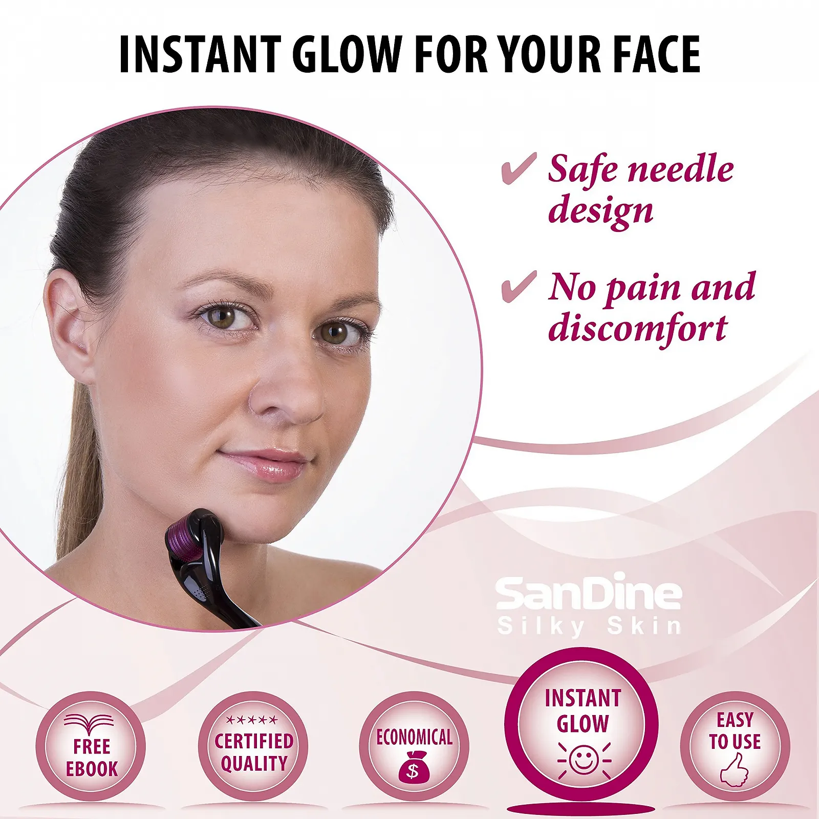 Ролер голковий - Micro Needle Derma Roller - Титановий голковий ролер для обличчя - 540 Мікроголок, фото №8