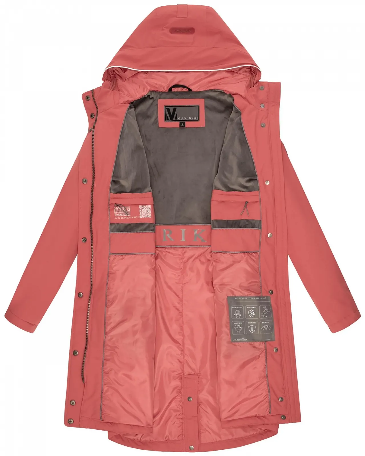 Женская Переходная Куртка Marikoo Megumii 16 Водонепроницаемая с Отражающими Деталями и Кулиской на Талии, фото №5 Женская Переходная Куртка Marikoo Megumii 16 Водонепроницаемая с Отражающими Деталями и Кулиской на Талии, фото №5
