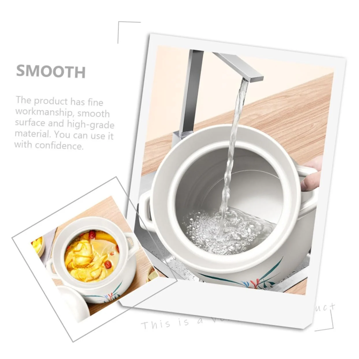 Кастрюля для супа керамическая 2 л термостойкая с крышкой для азиатской кухни, фото №8