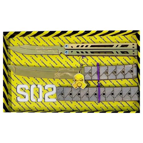 BOX Сувенирные ножи Бабочка LEGACY TANTO Якудза GOLD [tsi185305-TSI], фото №1