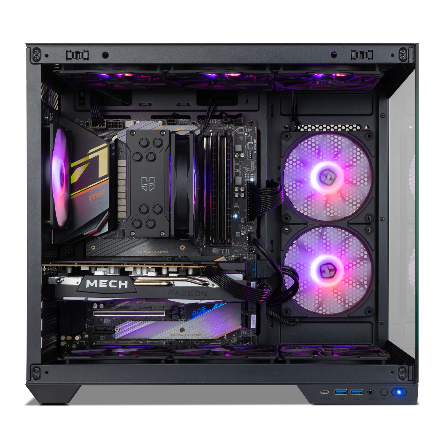 Корпус Nox Hummer Astra Neo / без БЖ / Mid-Tower / Без БП / ATX, M-ATX, ITX / USB Type-C / Панорамне стекло / Чорний, фото №8