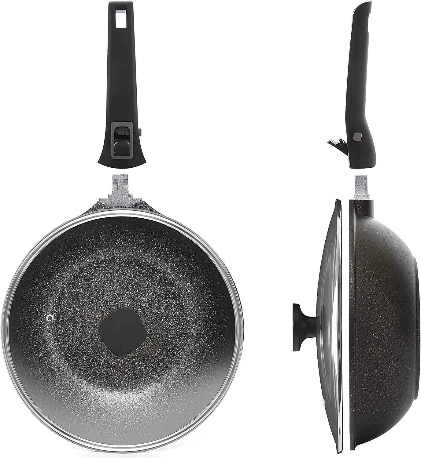 Вок Home Icon Non-Stick Copper Granite Lid 28 см, фото №5