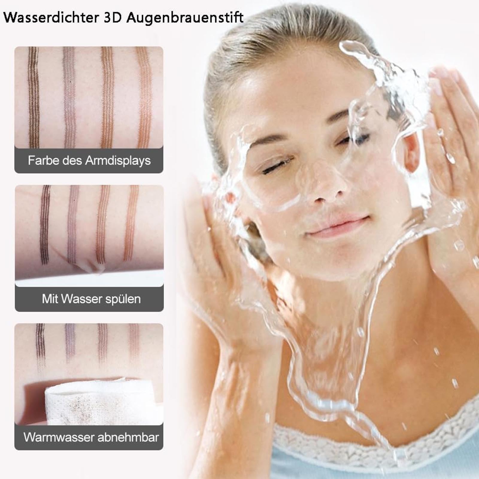 Олівець для брів Magic 3D Micro 4 Fork Tip Waterproof 01-Літній Коричневий, фото №7