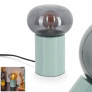 Настільна лампа Tati Метал/Скло Retro Vintage 15 см 22 см 1 x E27 Бірюзовий/Димчастий - Фото 1
