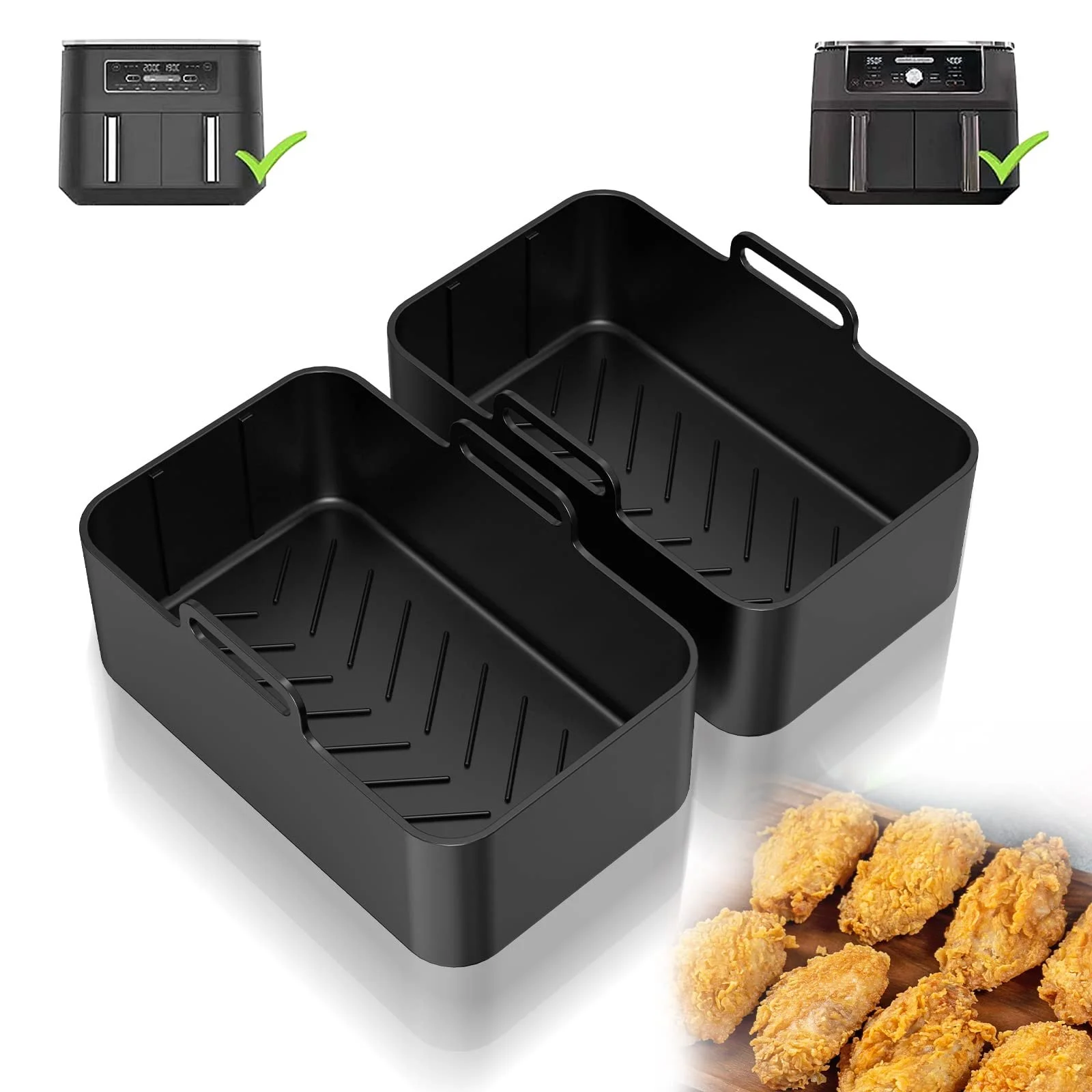 Силиконовые формы для аэрофритюрницы Ninja Foodi AF400EU AF300EU 9.5 л 2 шт., фото №1 Силиконовые формы для аэрофритюрницы Ninja Foodi AF400EU AF300EU 9.5 л 2 шт., фото №1