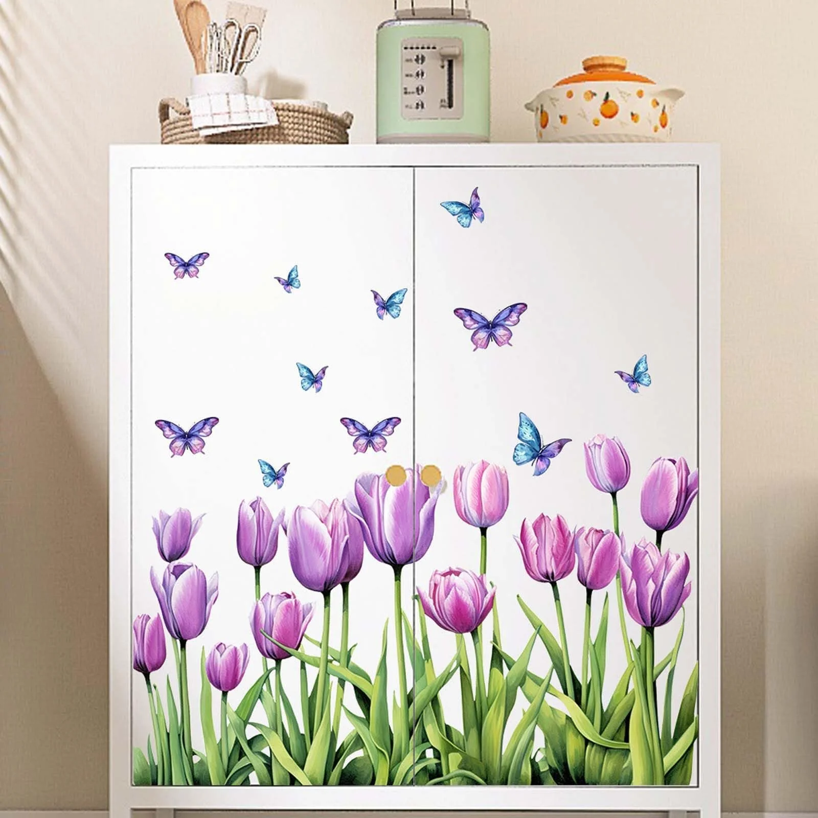 Наклейка на стену Tulip Butterfly 50 x 40 см Светло-фиолетовая, фото №6