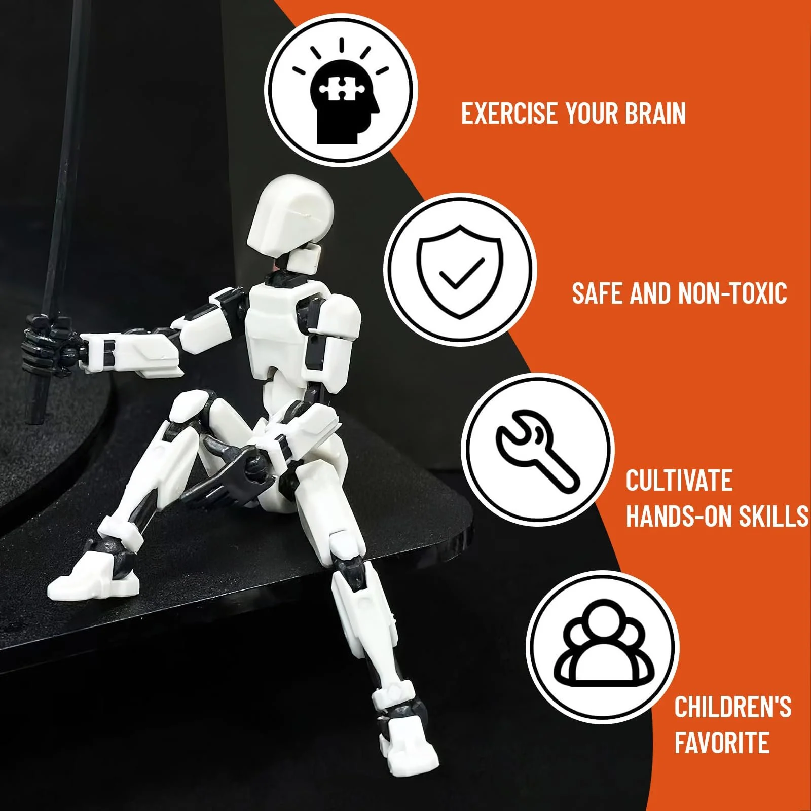 Набір фігурок ZoneYan T13 Action Figure 2 шт Чорний та Білий 3D Robot, фото №2