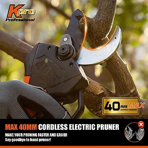 Секатор електричний Kebtek KT940 40 мм Professional 18 V 2 шт 2 Ah літієві батареї synthetic.ua - Фото 1