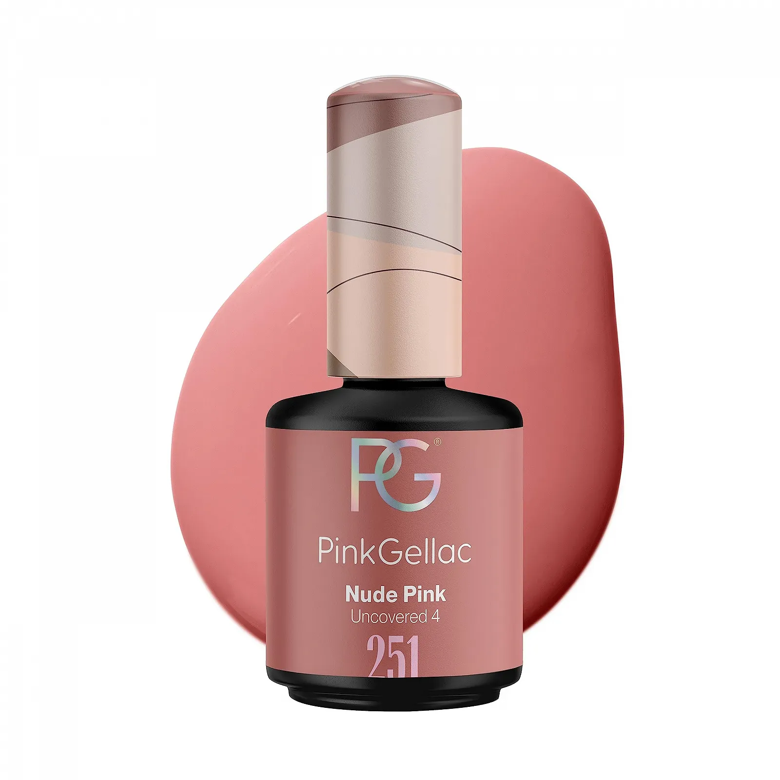 Гель-лак Pink Gellac 251 Nude Pink, 15 мл, розовый, фото №1