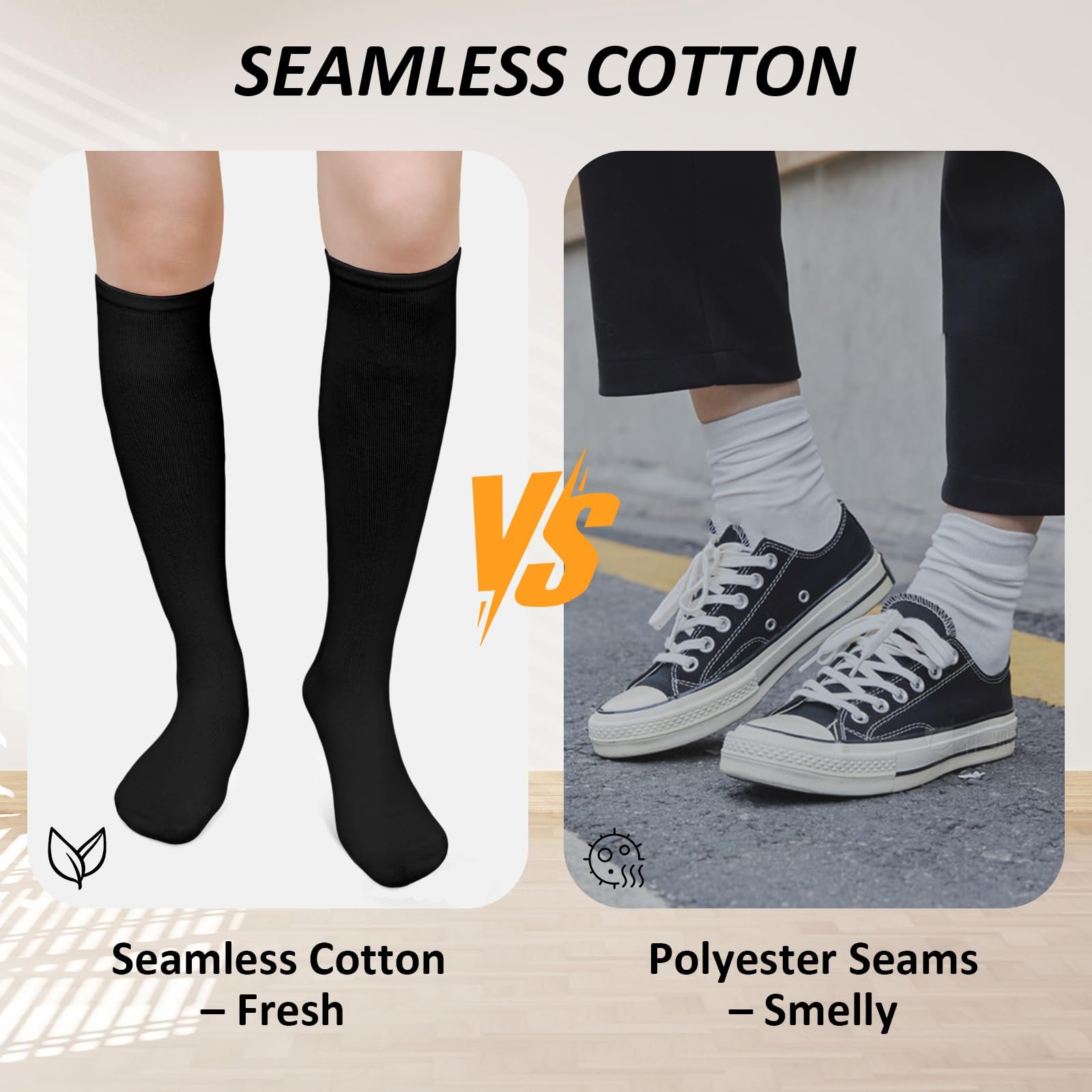 Жіночі гольфи LOFIR з гребінної бавовни 4 пари 35-46, фото №4