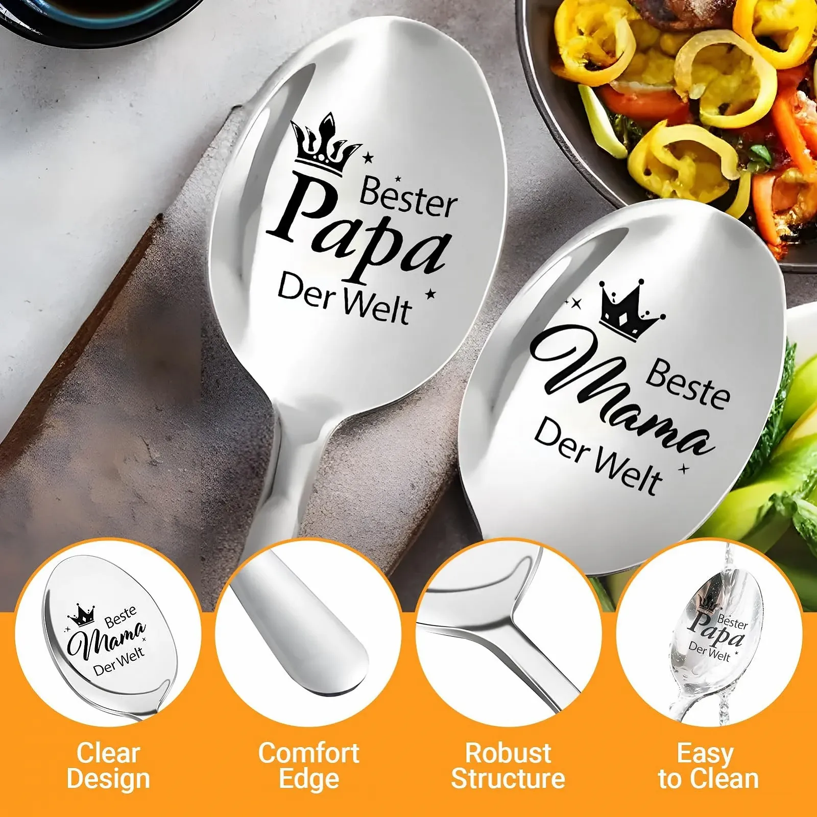 Ложка Кавова Набір 2 шт.: З гравіюванням, фото №3