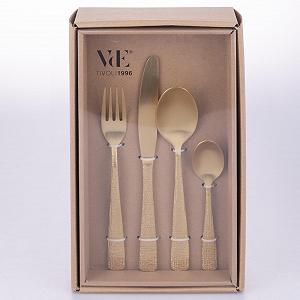 Набір столових приборів 24 шт. Нержавіюча сталь 18/0 Матове золото Текстурна ручка ціна на synthetic.ua - Фото 1 Набір столових приборів 24 шт. Нержавіюча сталь 18/0 Матове золото Текстурна ручка synthetic.ua - Фото 1