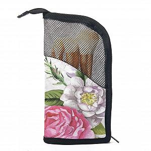 Набір кистей для макіяжу з сумкою Flower Vintage Parrot Blossom Portable Colored-1593 - Фото 1