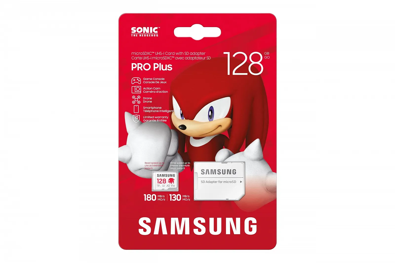 Карта памяти microSD Samsung Sonic the Hedgehog(TM) MB-MD128SA/LC1 128GB UHS-I U3 180MB/s Read 130MB/s Write с SD-адаптером, фото №7 Карта памяти microSD Samsung Sonic the Hedgehog(TM) MB-MD128SA/LC1 128GB UHS-I U3 180MB/s Read 130MB/s Write с SD-адаптером, фото №7