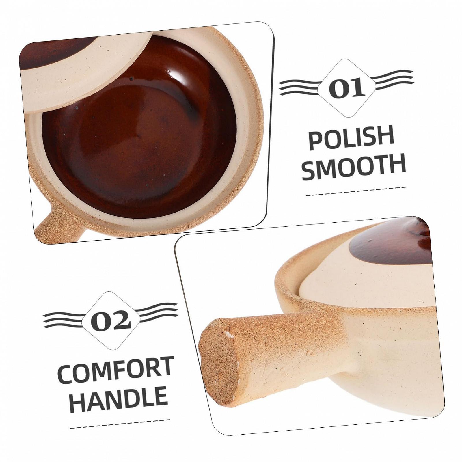 Керамическая кастрюля-казан с крышкой традиционная глиняная для риса, фото №8