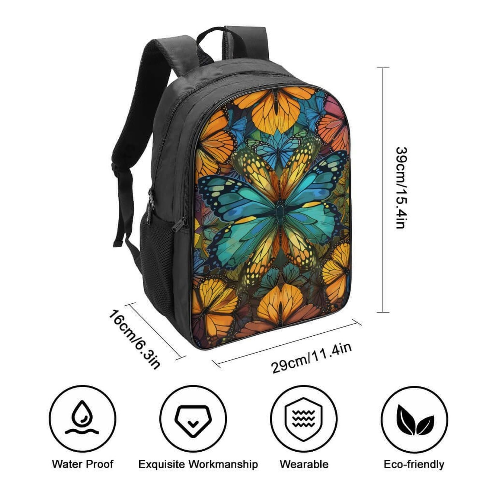 Ранец DPEOANEBN Butterfly Школьный для девочек подростков, школьный рюкзак для начальной школы, детский портфель, повседневные рюкзаки, 40x28x16 см, фото №2