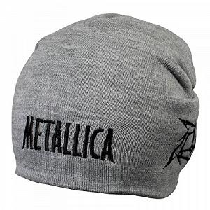 Шапка бини с вышивкой METALLICA Logo серая - Фото 1