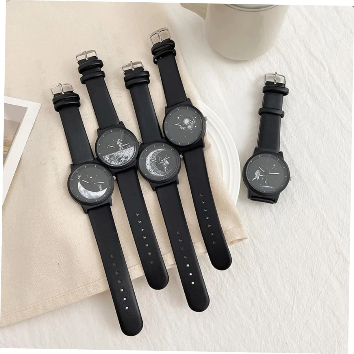 Часы OATIPHO Астронавт Рождественский подарок Маленькие Женские Мужские Кожа, фото №4