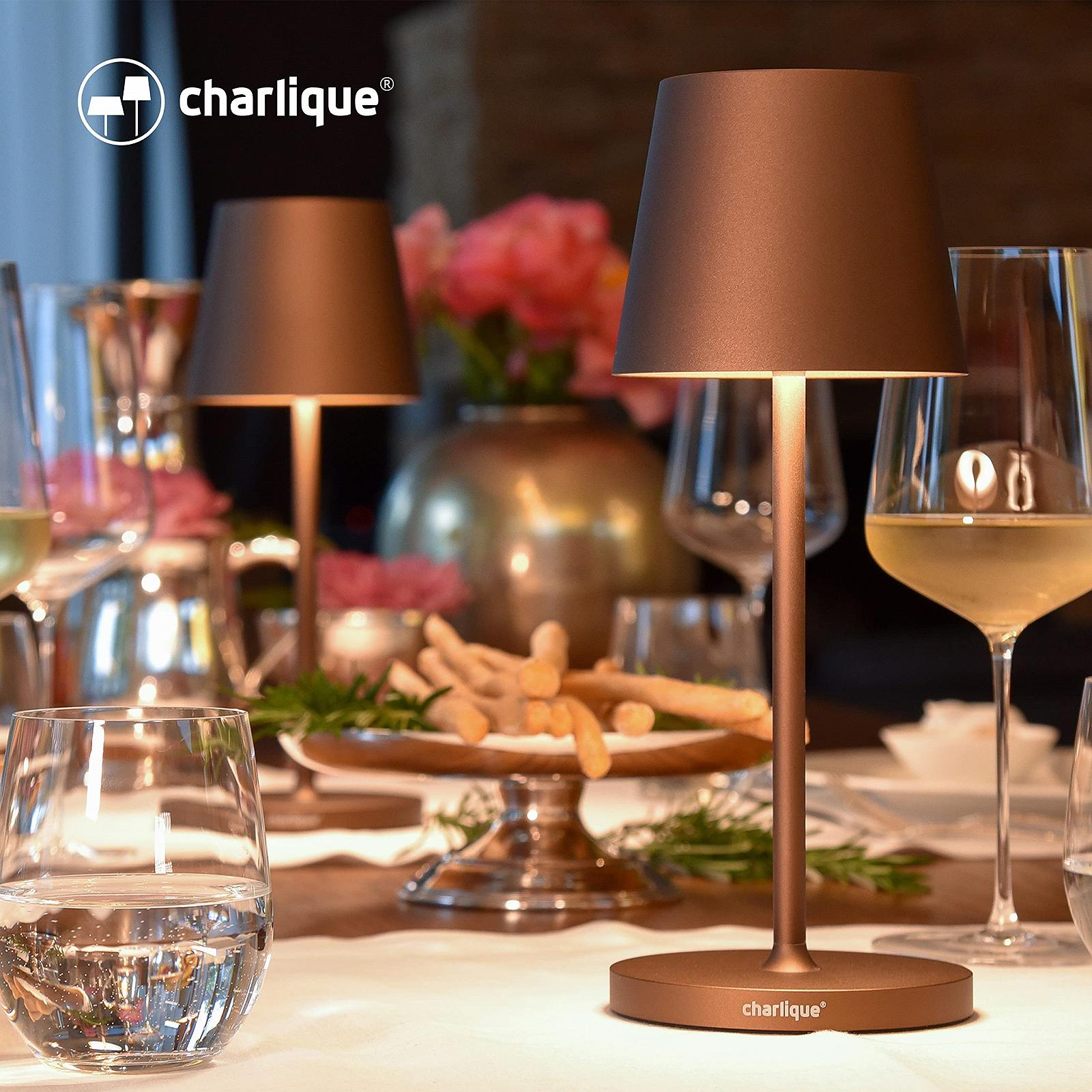 Настільна лампа LED Dinner Light бездротова Mini коричнева 28 см акумуляторна USB IP54, фото №3