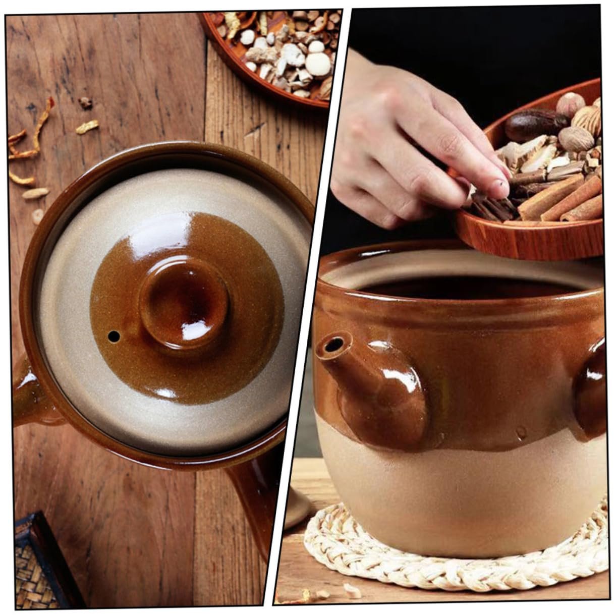 Ківш NUOBESTY традиційний китайський керамічний жаростійкий для газової плити, фото №9