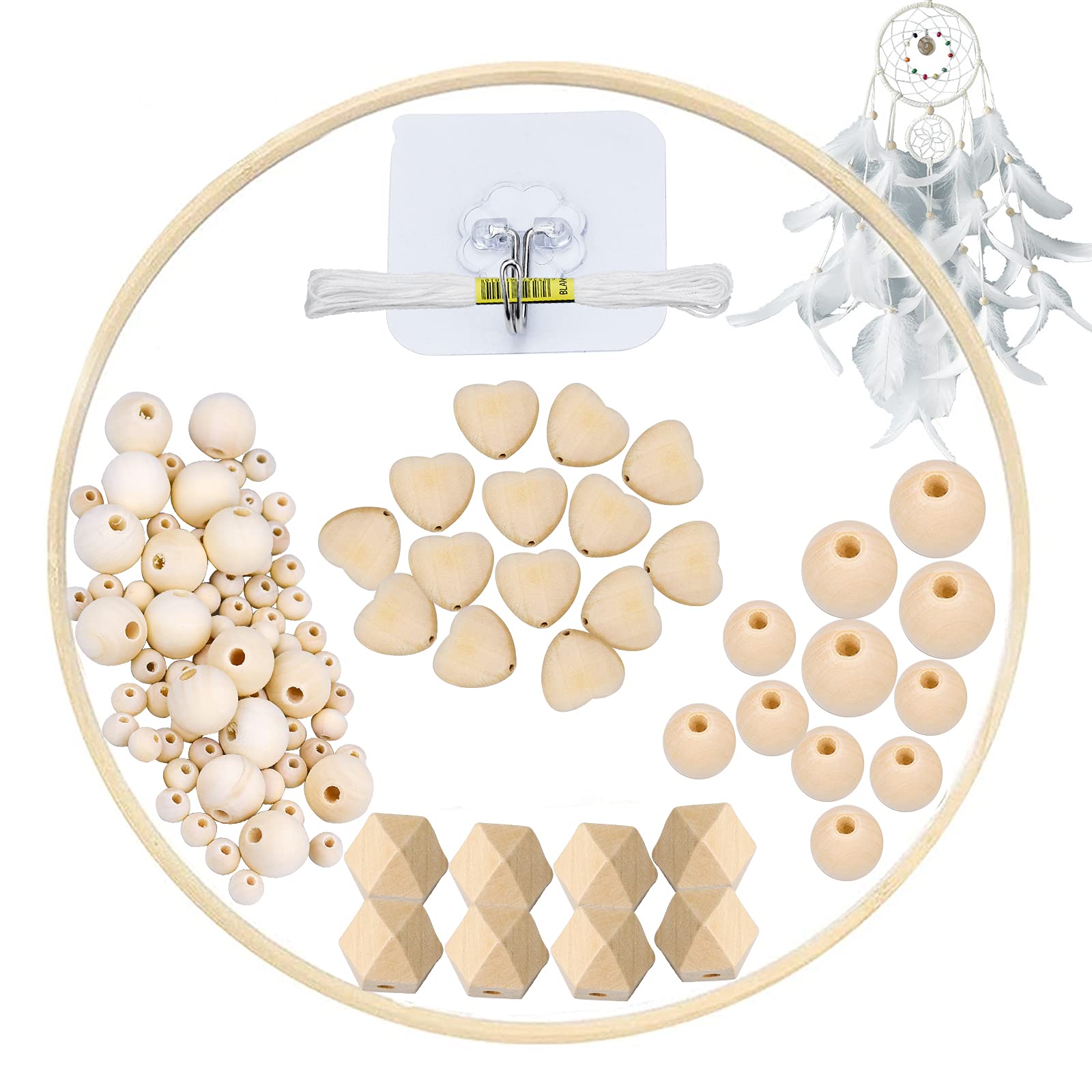 Комплект DIY Handmade Wooden Mobile Wind Chime Bed Bell Kit Natural Craft Wooden Toy Bell, фото №1