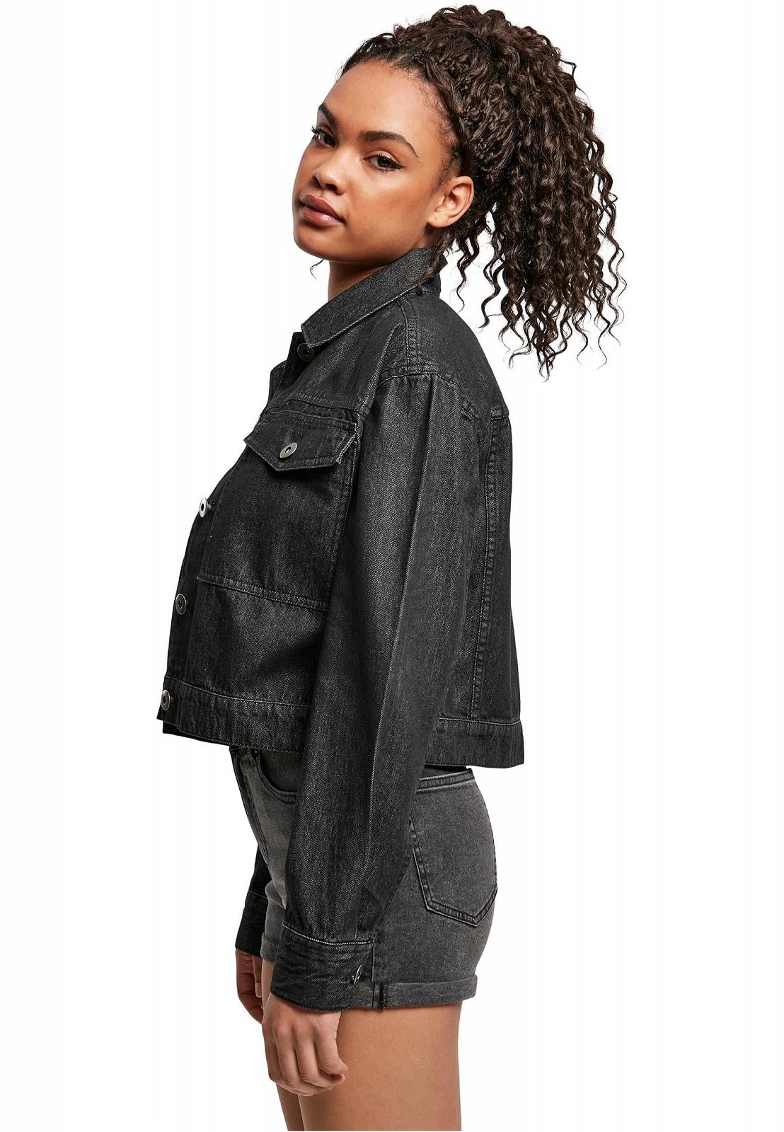 Джинсова куртка Urban Classics Ladies Short Oversized Denim для жінок, фото №3