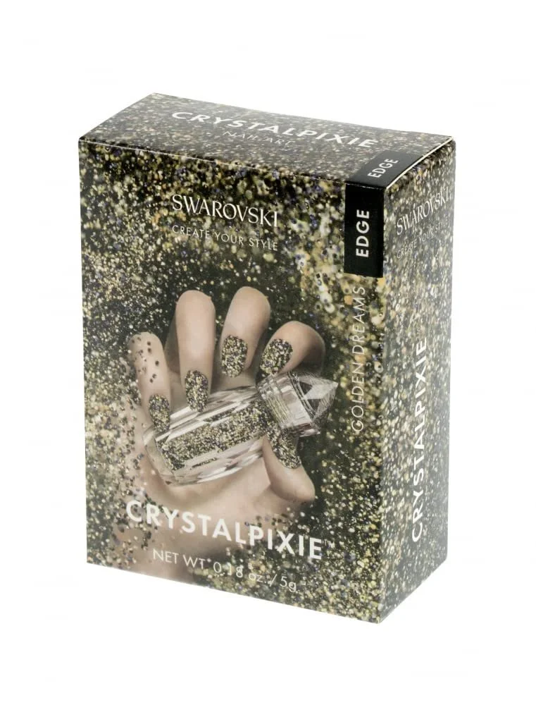 Кришталевий пилок для нігтів Swarovski Crystal Pixie Edge Nail Box 5 г Golden Dreams, фото №1
