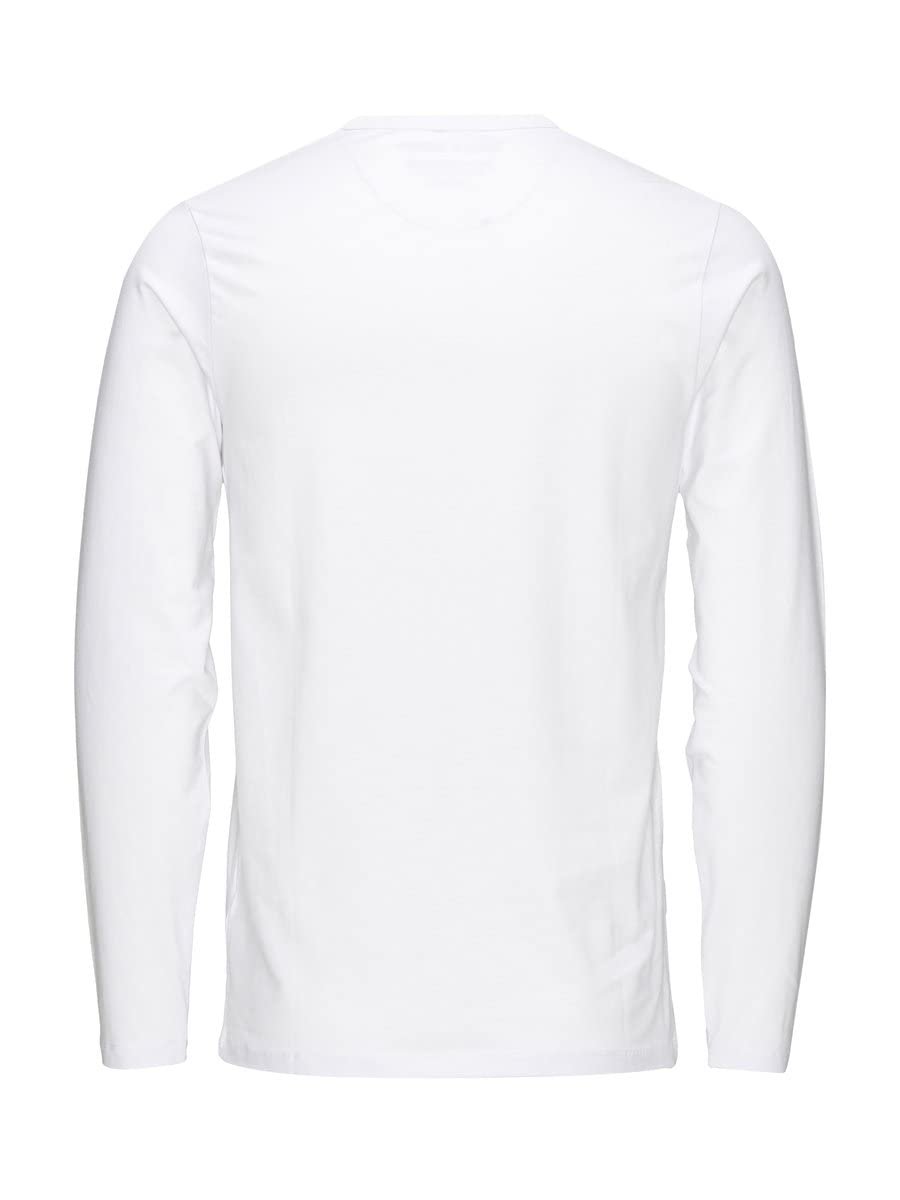 Чоловіча футболка з довгим рукавом Jack & Jones Basic, з круглим вирізом, 4 шт. в упаковці (біла, чорна, синя, сіра), фото №4