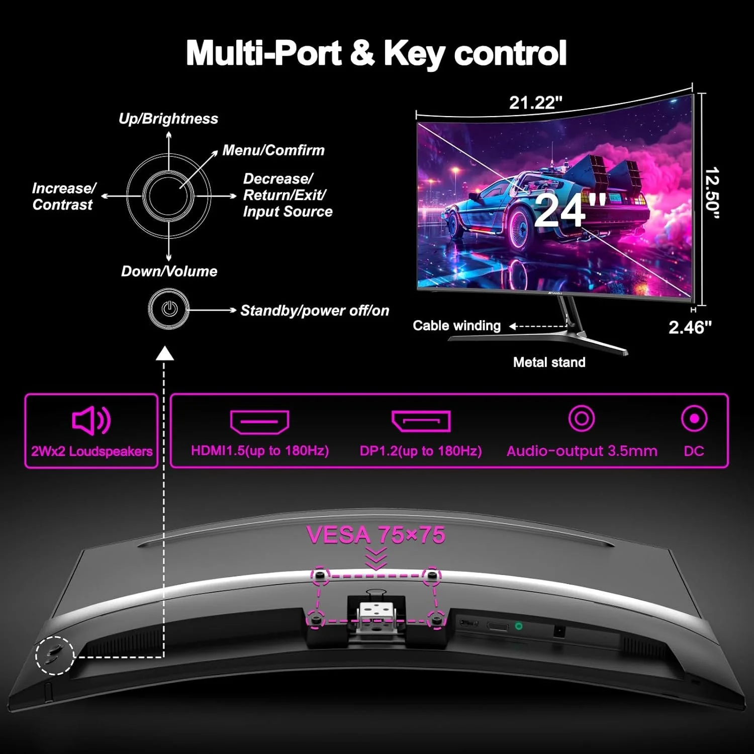Монітор 24" Minifire MFG24C1 Full HD VA 180 Гц, фото №7