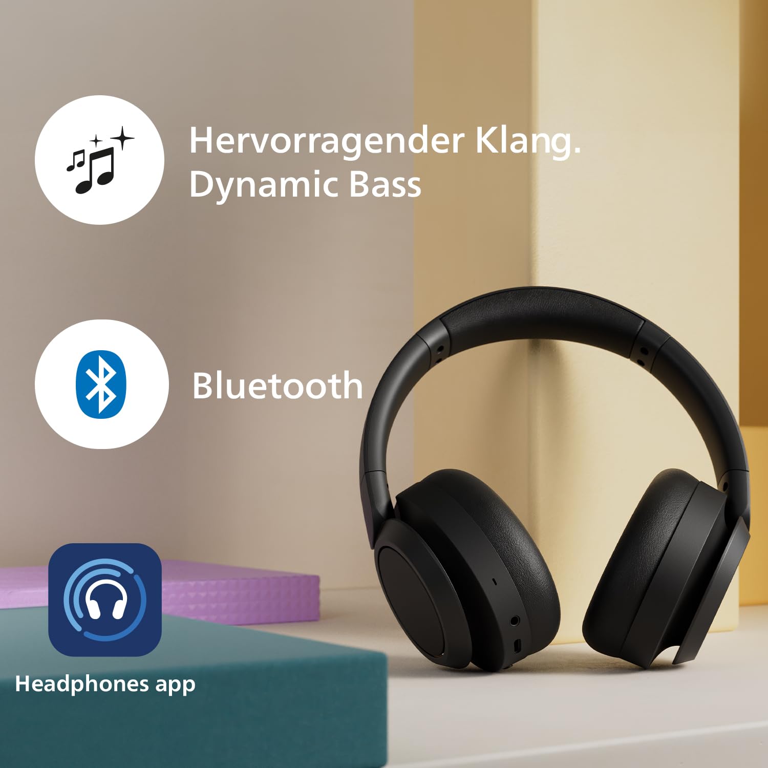 Навушники Philips TAH6509BK/00 Over-Ear Noise Cancelling Wireless Bluetooth Чорні, фото №6