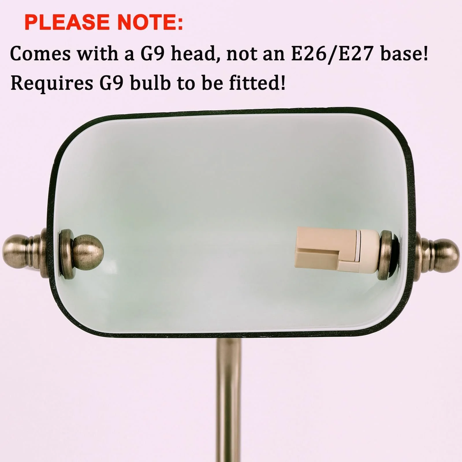 Настільна лампа FIRVRE Ретро Мала Банківська G9 Зелена Бронза, фото №5