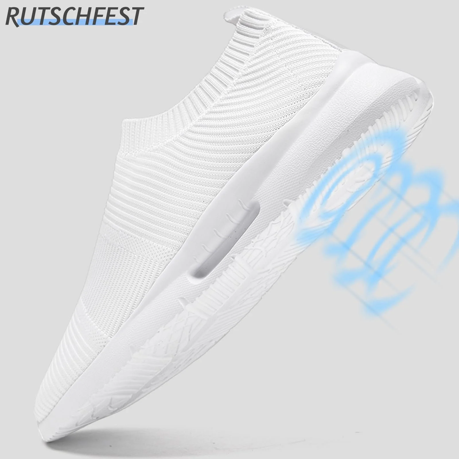 Кросівки Без шнурків JUEQIBAA Чоловічі Спортивні Легкі для Ходьби Дорожні для Бігу Дихаючі для Джогінгу, фото №4