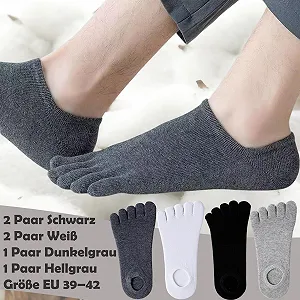 Шкарпетки з пальцями Без бренду, 6 пар, однотонні, жіночі, 39-40 synthetic.ua - Фото 1