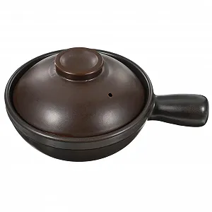 Кастрюля керамическая с крышкой жаростойкая с одной ручкой для риса и супа - Фото 1