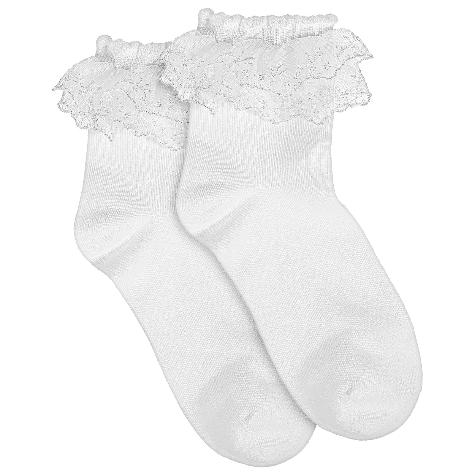 Носки с рюшами Женские Милые Короткие носки с рюшами Удобные Эластичные для женщин и девушек, 1 пара, фото №1