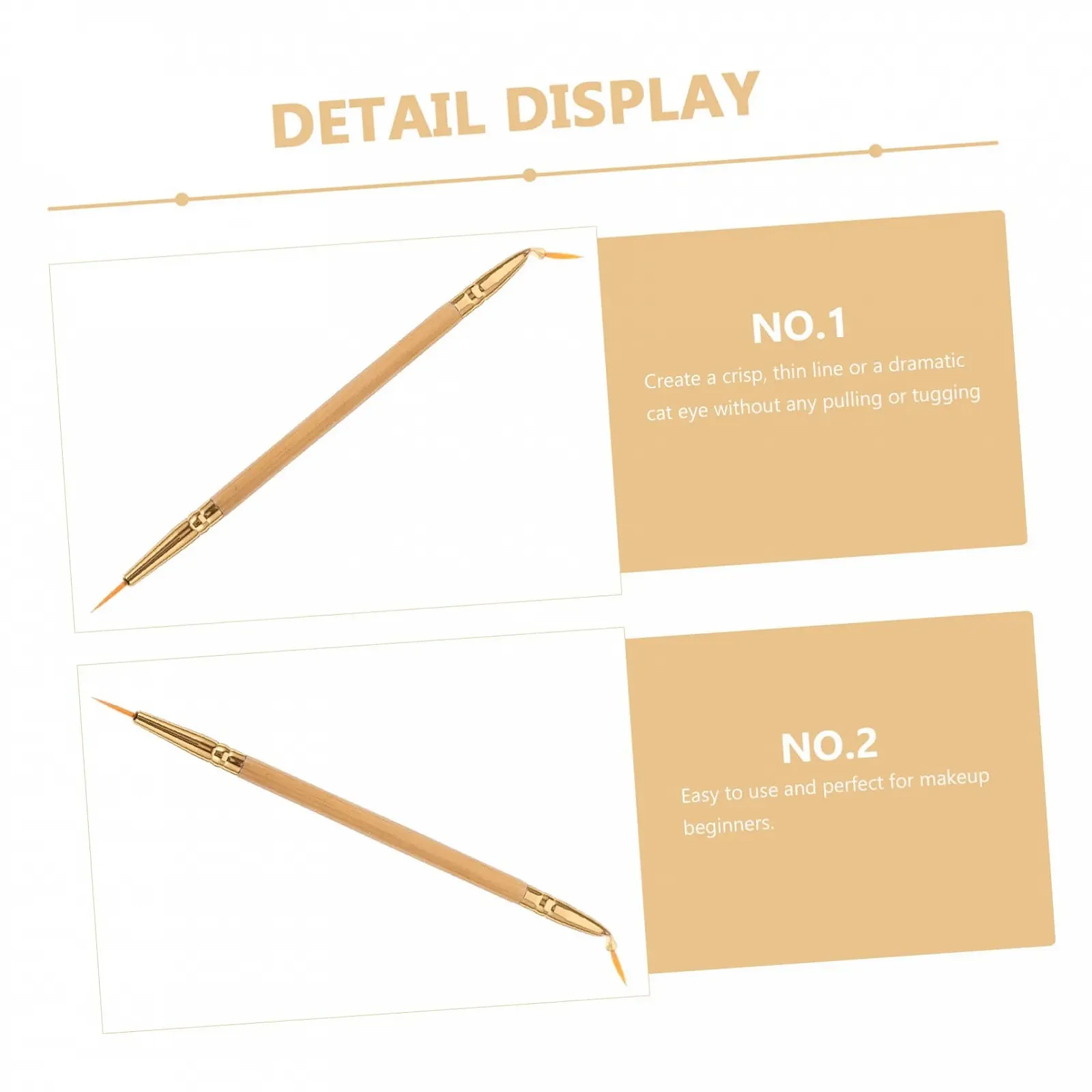 Инструмент для подводки глаз FRCOLOR, косметический, бамбуковая кисть, фото №3