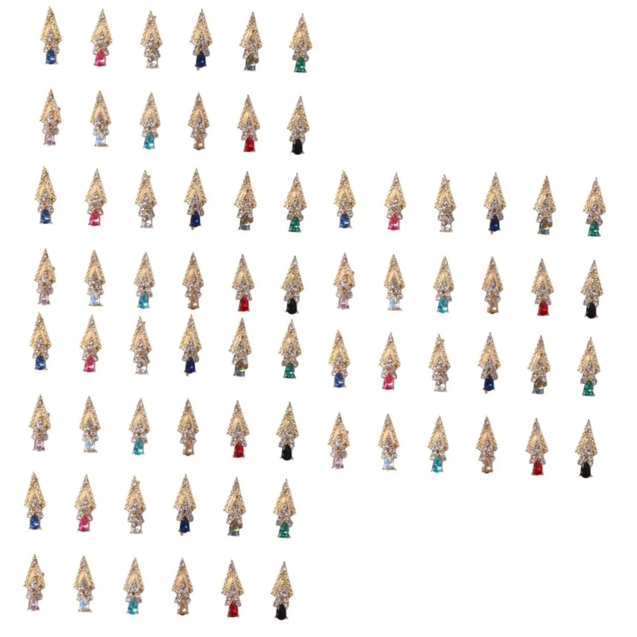 Стразы для ногтей FRCOLOR 72 шт. Блестящие украшения для творческого дизайна ногтей для украшения натуральных и искусственных ногтей, фото №1