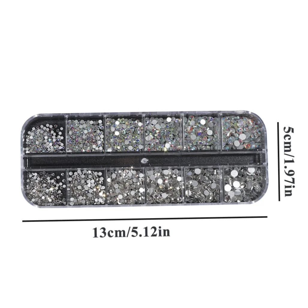 Стразы для ногтей круглые плоские Разные кристаллы для самодельных поделок 1 коробка, фото №9