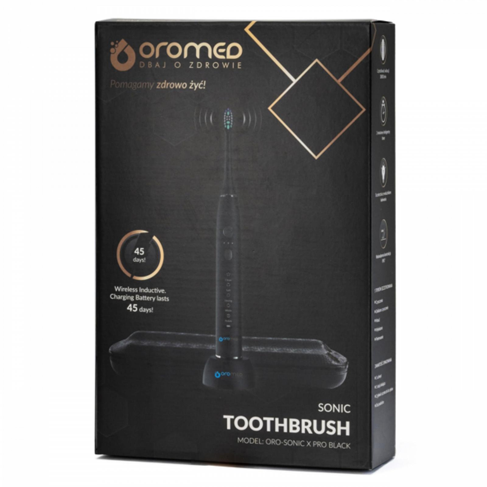Електрична звукова зубна щітка Oromed ORO-SONIC X PRO Black, фото №5