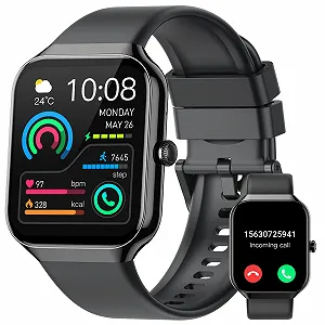 Смарт-часы 1.96 Inch Fitness Watch с функцией телефона, SpO2, монитор сердечного ритма, монитор сна, шагомер, 113+ спортивных режимов, IP68 водонепроницаемые - Фото 1
