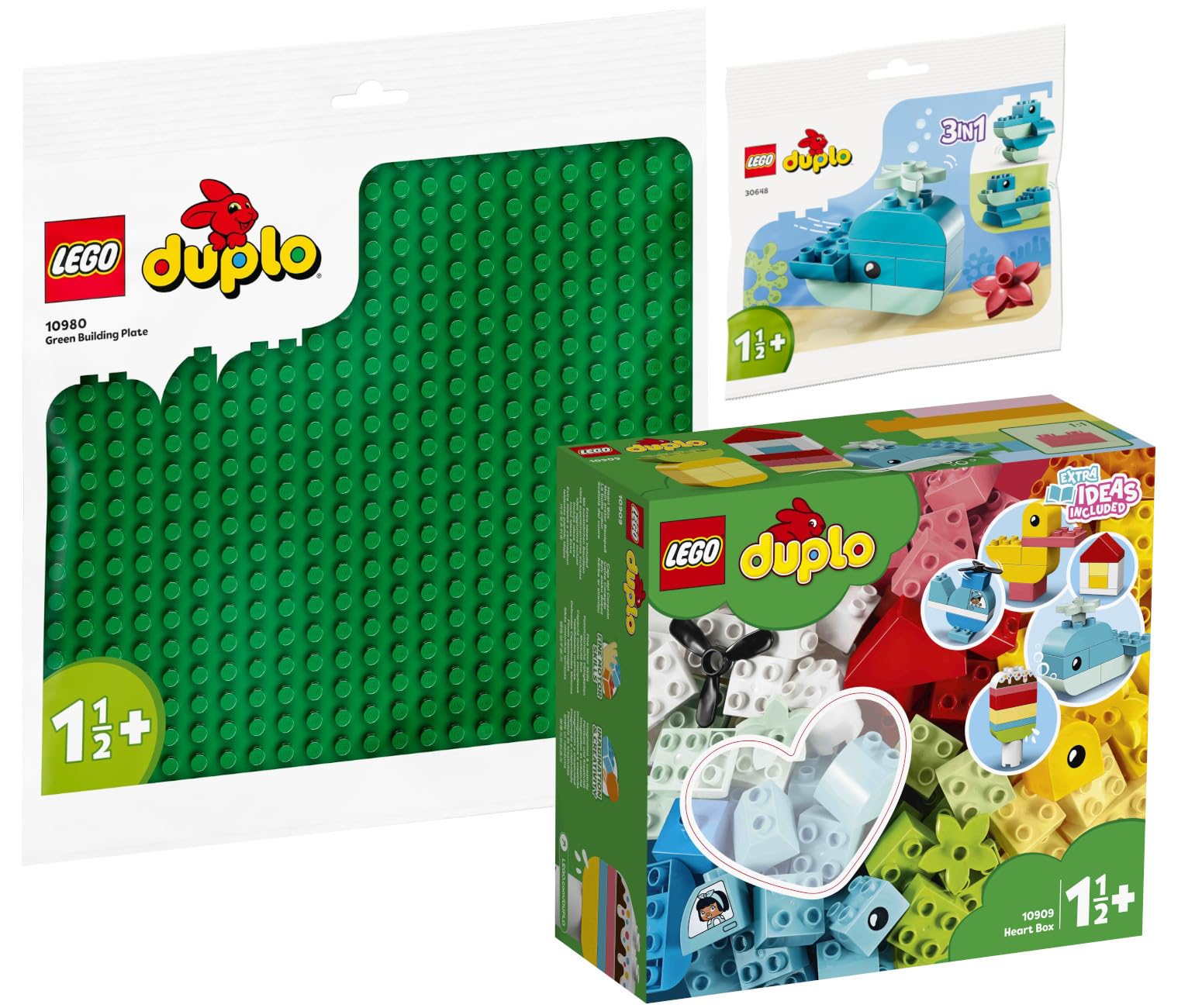 Набор Lego Duplo 10909 My First Building Fun, 10980 Пластина зеленая, 30648 Кит, фото №1