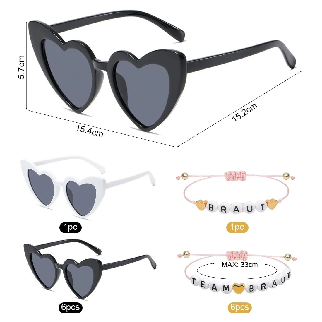 Сонцезахисні окуляри Серце Meleager Чорний/Рожевий, фото №2