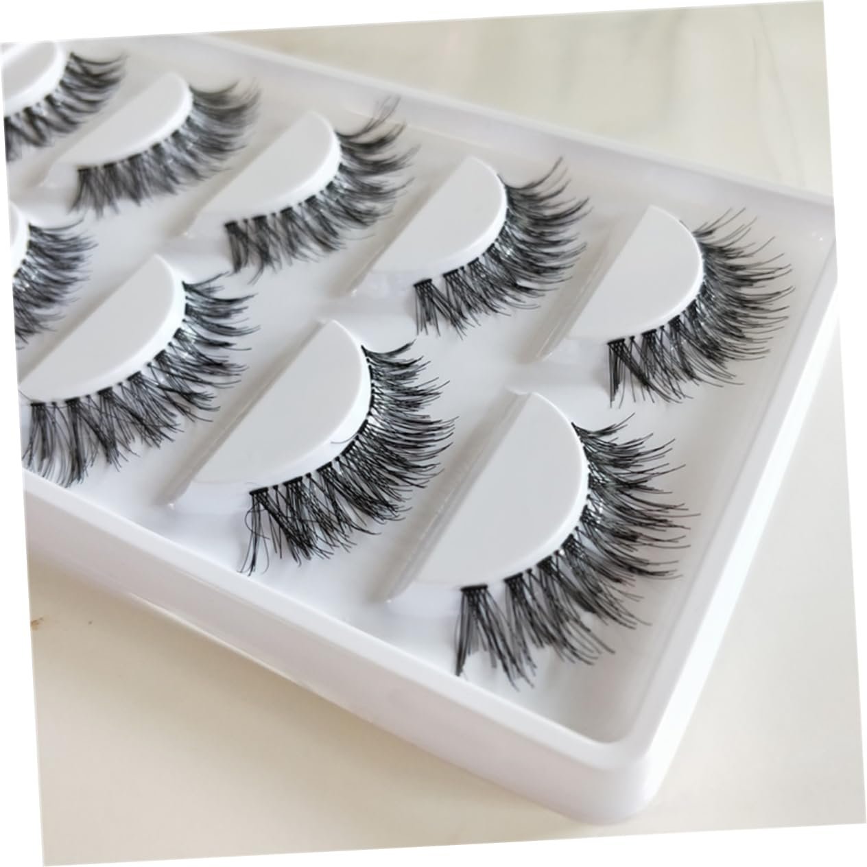 Довгі густі вії Angoily Dichte 15 пар прозорий стрижень подовжують 3D перехрещені, фото №3