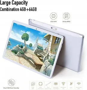 Планшет 10.1" YERA KT107 4/64Gb 3G 2-SIM 4 ядра Android 9 Срібний synthetic.ua - Фото 1