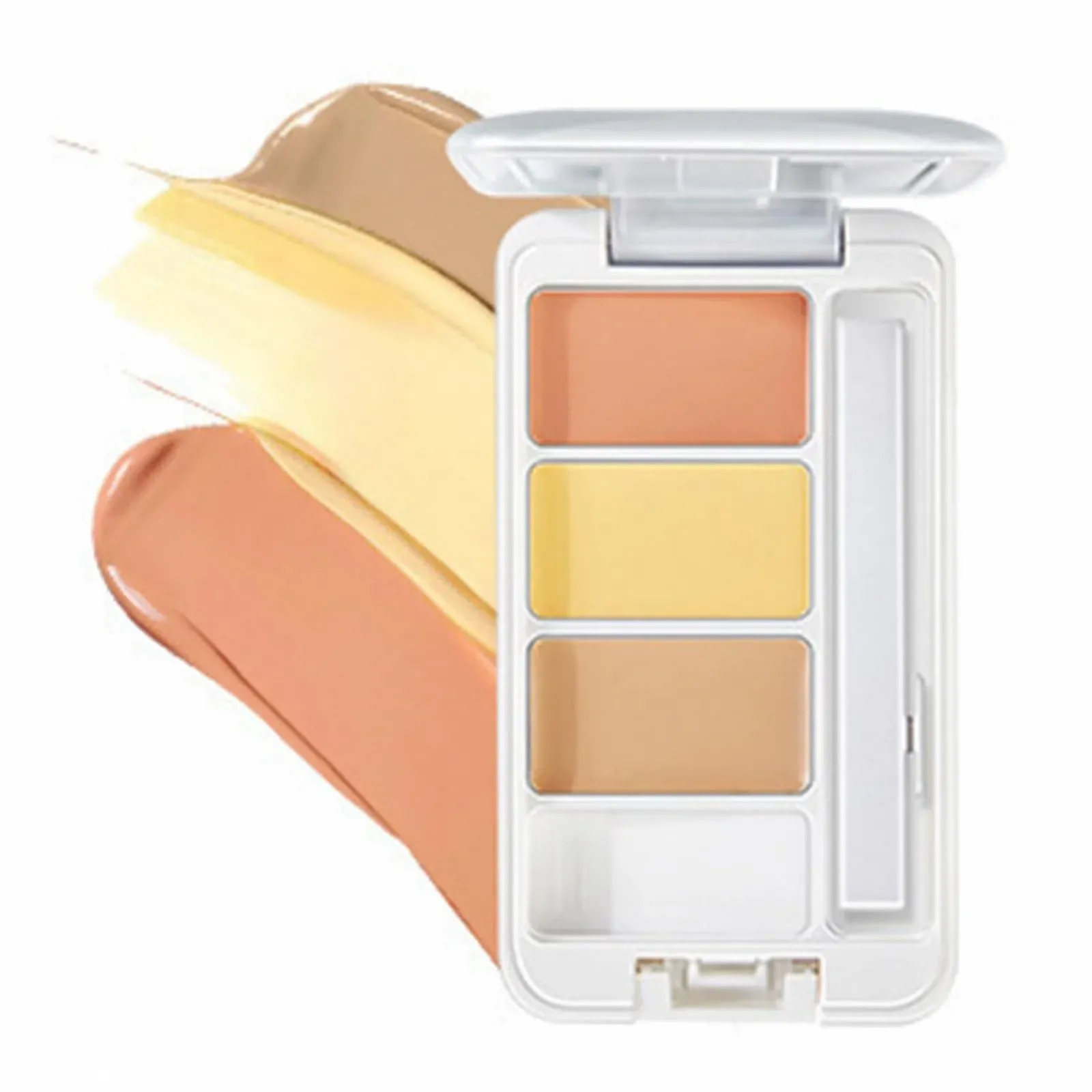 Консилер Палетка триколірного консилера для покращення та освітлення, м'яка зволожуюча пудра 02 1шт, фото №1