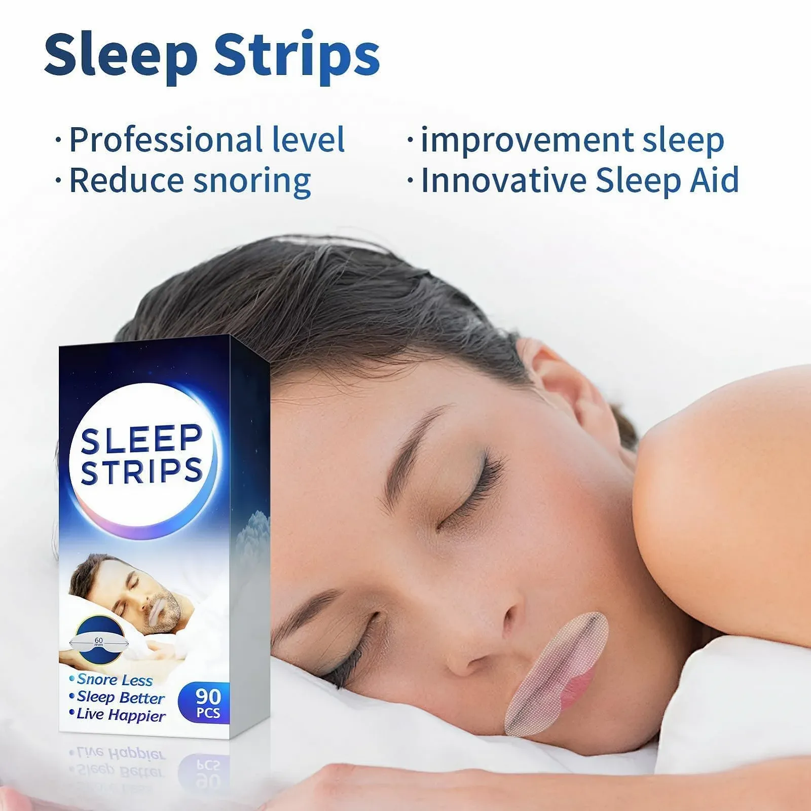 Пластыри для сна на рот (90 шт. в упаковке), Полоски для рта против храпа, фото №4