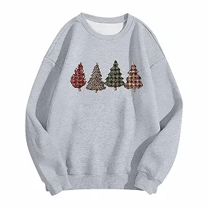 Рождественский свитер MJIQING с принтом елки, женский, рождественский, с длинными рукавами, больших размеров, рождественский - Фото 1